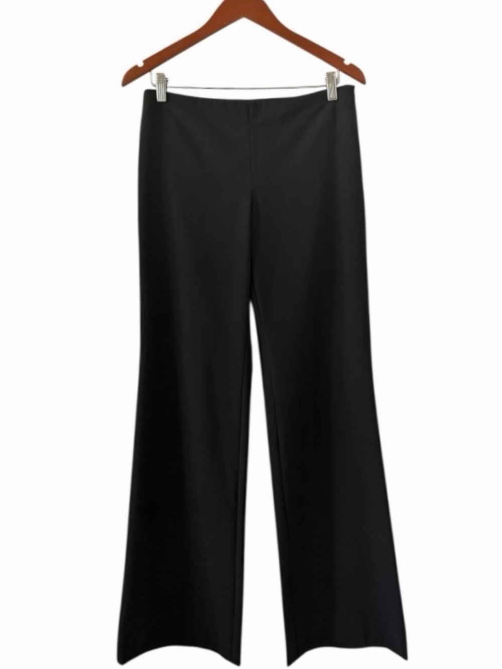 Express Black Mid Rise Side Zip Wide Leg Editor Dress Pants Size 4 - Picture 2 of 8